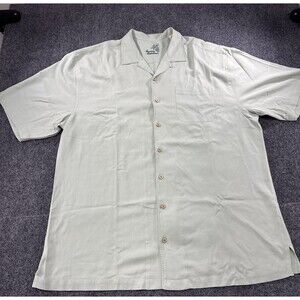 Tommy Bahama 100% Silk Camp Shirt Men’s XLT Mint Green Button Front Pocket